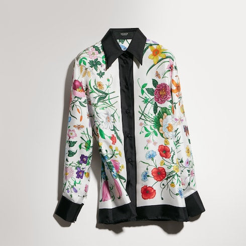 Printed silk shirt - multicolor