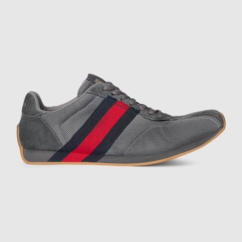 Men's Gucci Tempo sneaker - dark grey mesh and suede