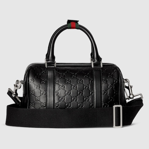 GG Emblem small duffle bag - black GG leather
