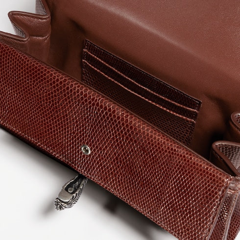 Dionysus lizard small shoulder bag - chestnut