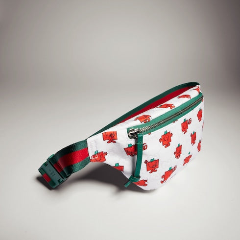 Children's printed GG belt bag - white GG canvas