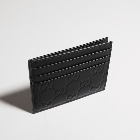 GG Emblem card case - black GG leather
