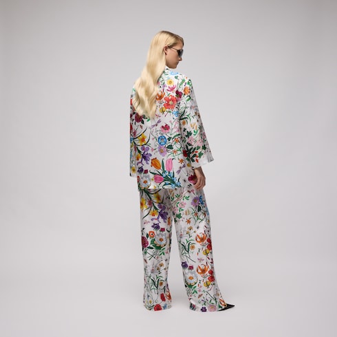 Printed silk twill shirt - multicolor