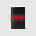 Web Trademark card case - black leather