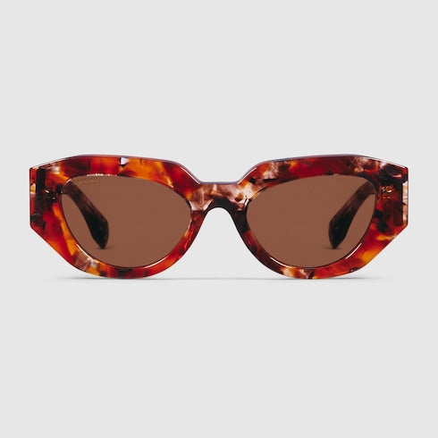 Cat eye frame sunglasses - warm brown tortoiseshell