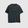 Cotton T-shirt with print - dark grey
