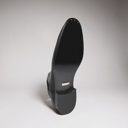 Men's ankle boot - black shiny leather