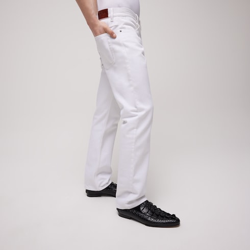 Cotton denim pants - white