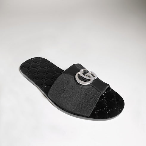 Men's Riviera slide sandal - black elastic band