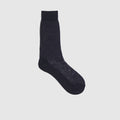 GG knit silk cotton socks - black