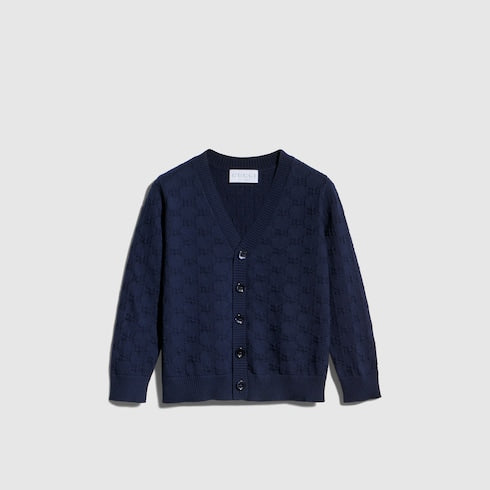 Children's GG cotton cardigan - navy