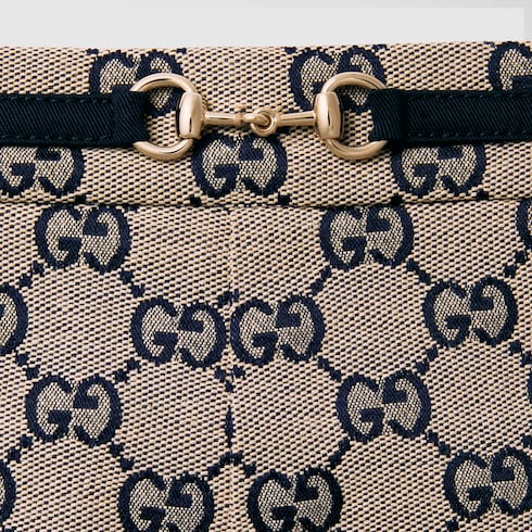 Children's GG canvas pants - beige and blue