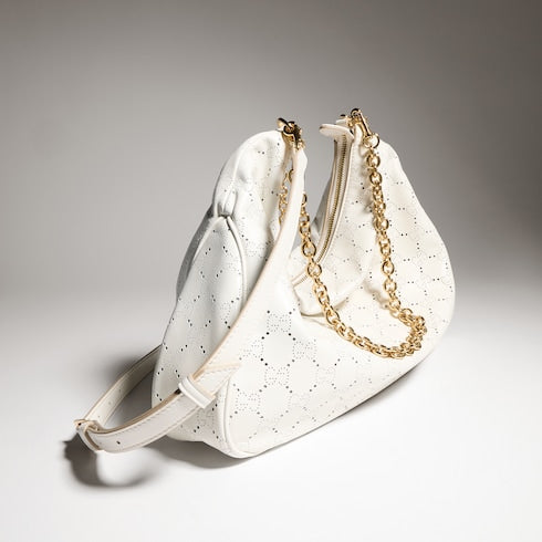 Lady Lunetta Chain medium shoulder bag - white GG leather