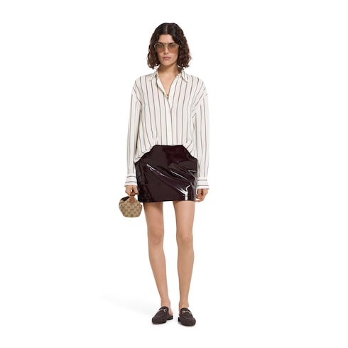 Web silk jacquard shirt - white