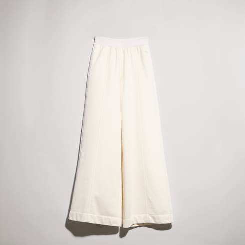 Cotton silk jersey leisure pants - white