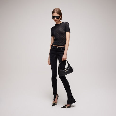 GG cotton devoré T-shirt - black