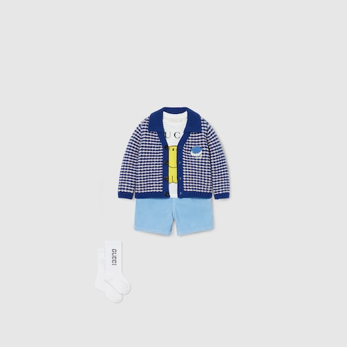 Baby velvet corduroy shorts - light blue