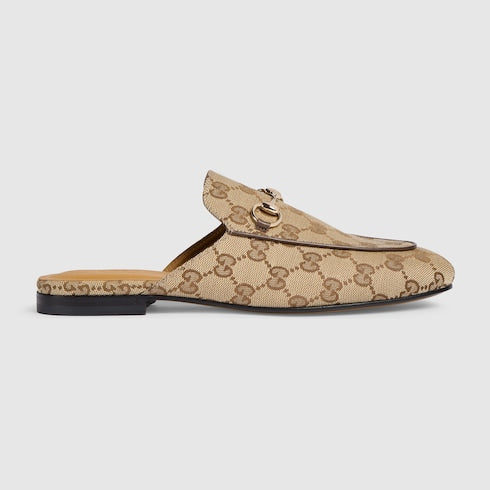 Women's Princetown slipper - beige and ebony Orignal GG canvas