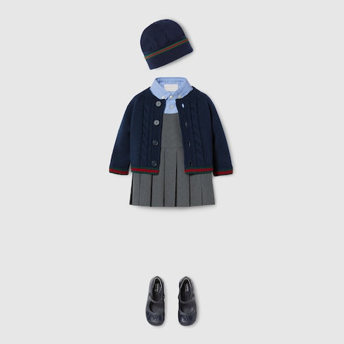 Baby Oxford cotton GG shirt - light blue