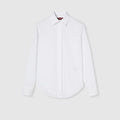 Cotton poplin shirt with embroidery - white