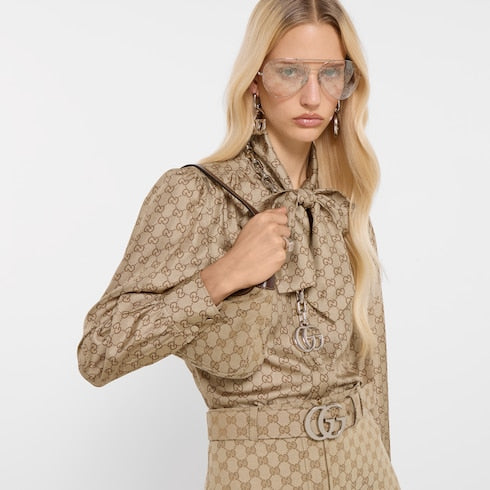 Flat Marmont belt - sand GG canvas