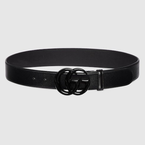 GG Marmont wide belt - black leather