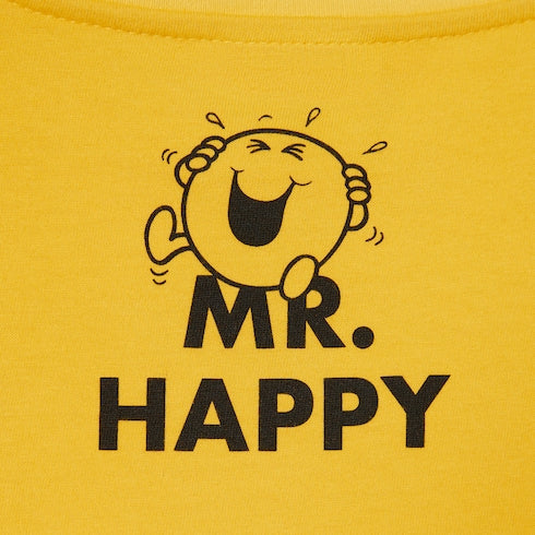 Children's cotton T-shirt with print - yellow
