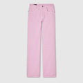 GG cotton denim jacquard pants - light pink