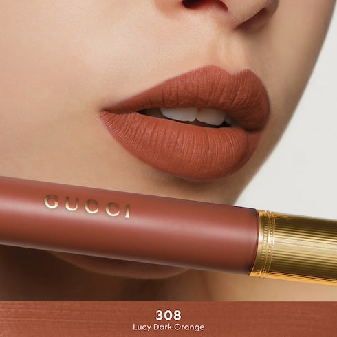 124 Emilie Brown, Rouge à Lèvres Liquide Mat Lipstick - 308 Lucy Dark Orange