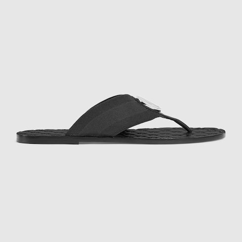 Men's Riviera thong sandal - black elastic strap