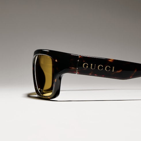 Rectangular-frame sunglasses - brown tortoiseshell