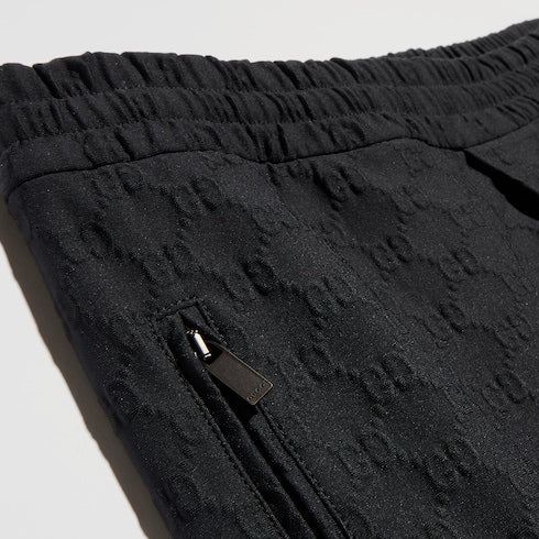 GG jersey jacquard sportswear pants - black