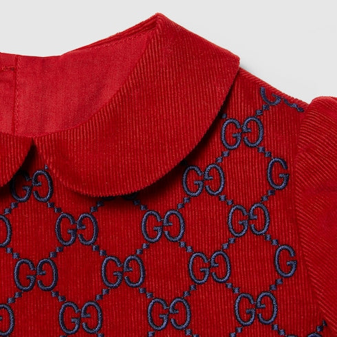 Children's velvet corduroy dress - red