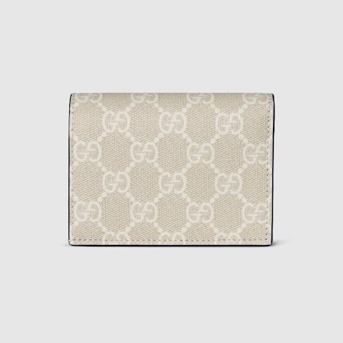 Bi-color GG Marmont small wallet - beige and white GG Supreme