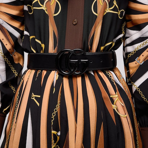 GG Marmont wide belt - black leather