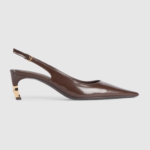 Women's Castello slingback - dark brown leather