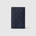 Dusty blue interior GG long card case - dark blue GG Supreme