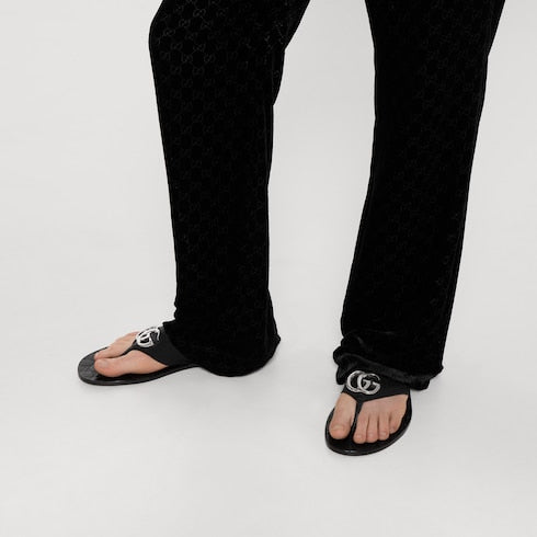 Men's Riviera thong sandal - black elastic strap