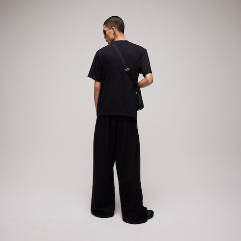 Cotton jersey T-shirt with print - black