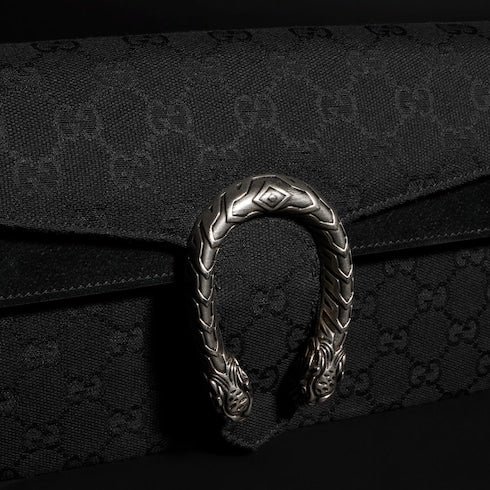 Dionysus medium shoulder bag - black GG canvas