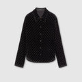 Stretch GG velvet devoré shirt - black