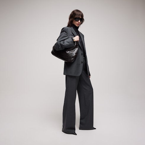 Pinstripe wool mohair pants - dark grey