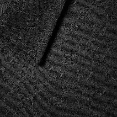 GG wool zip jacket - black