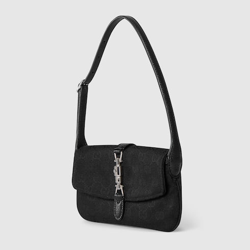 Gucci Jackie small shoulder bag - black GG canvas
