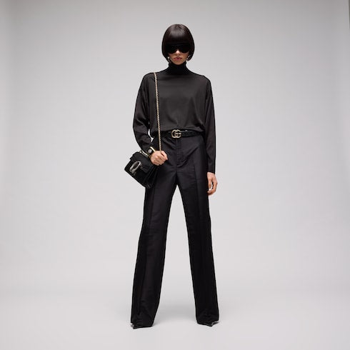 GG Marmont thin belt - black leather