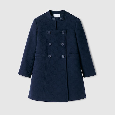 Children's GG wool coat - blue