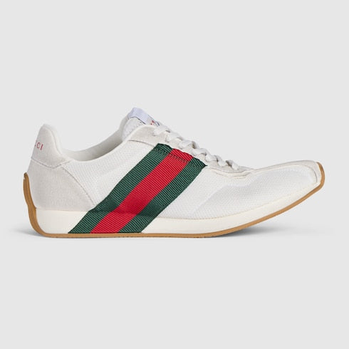 Women's Gucci Tempo sneaker - white mesh and suede