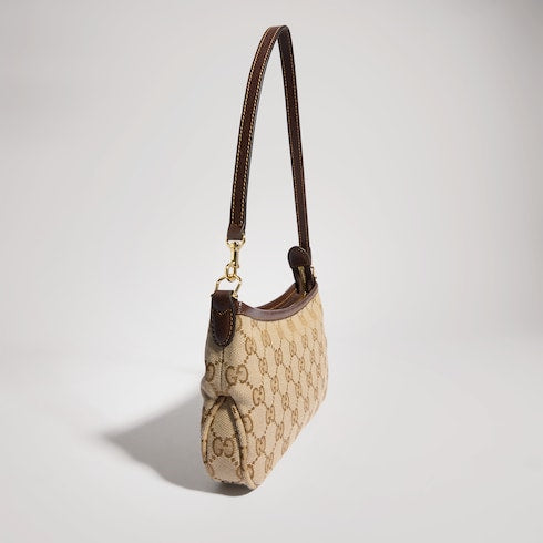 Gossip small shoulder bag - sand and brown GG canvas