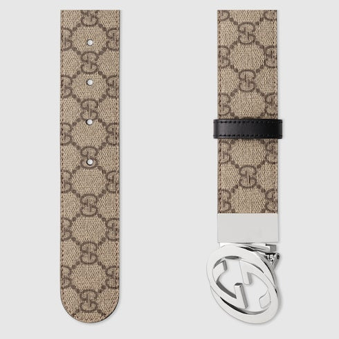 GG Supreme / Black Leather Reversible Belt - GG Supreme / Black Leather
