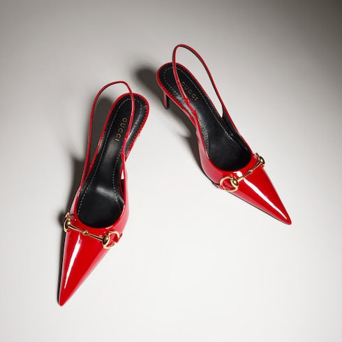 Women's Donna slingback pump - red patent leather